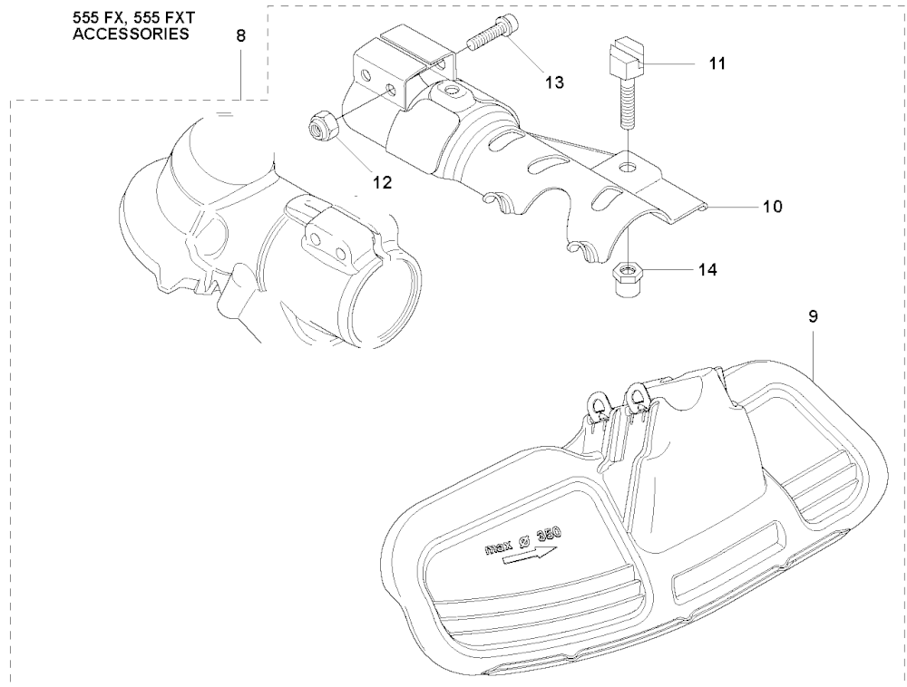 Кронштейн крепления защитного кожуха Husqvarna 5448957-01 для 555RXT
