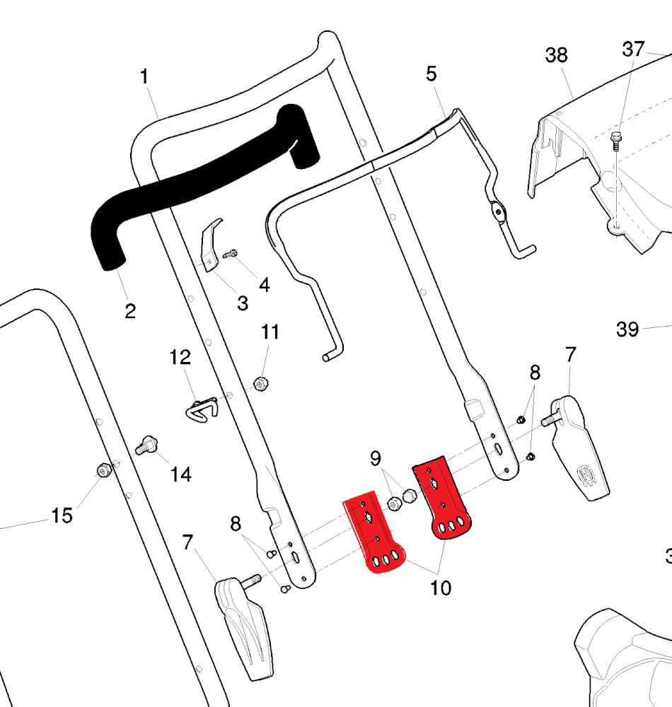 Кронштейн крепления рукоятки Husqvarna 5324135-34 для R145S