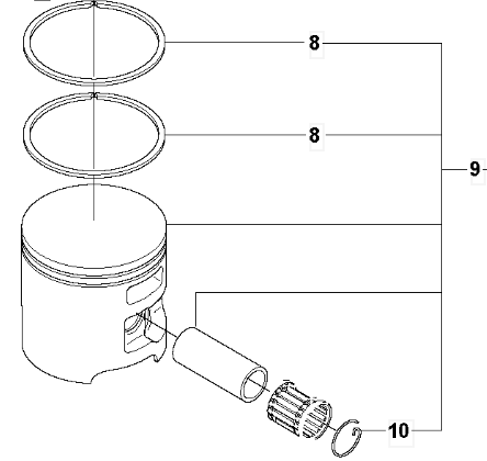 Поршень 576 5752573-04 Husqvarna