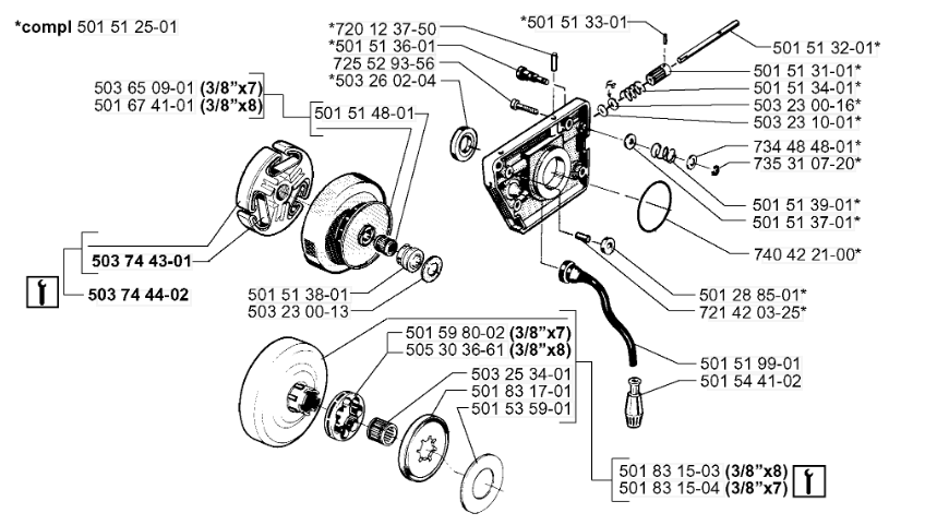 Маслонасос HUSQVARNA 5015125-01 для бензопил 61/268/272/J625/670