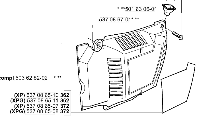 Крышка стартера HUSQVARNA 5036282-02 для бензопил 365/371/372