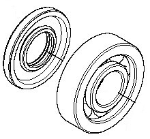 Подшипник коленвала правый с сальником Husqvarna 5254342-01 для 353/555/560/570/576