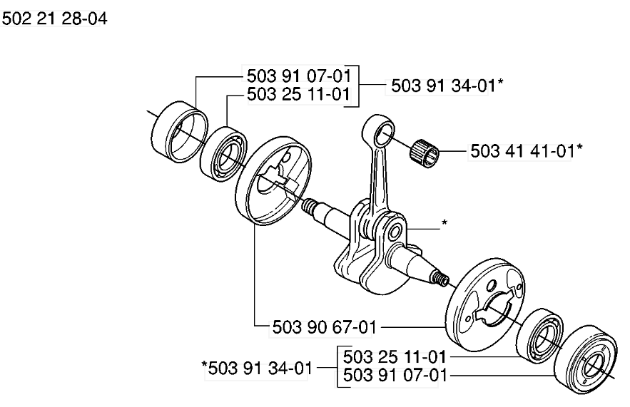 Коленвал HUSQVARNA 5022128-04 для травокосилок 235R